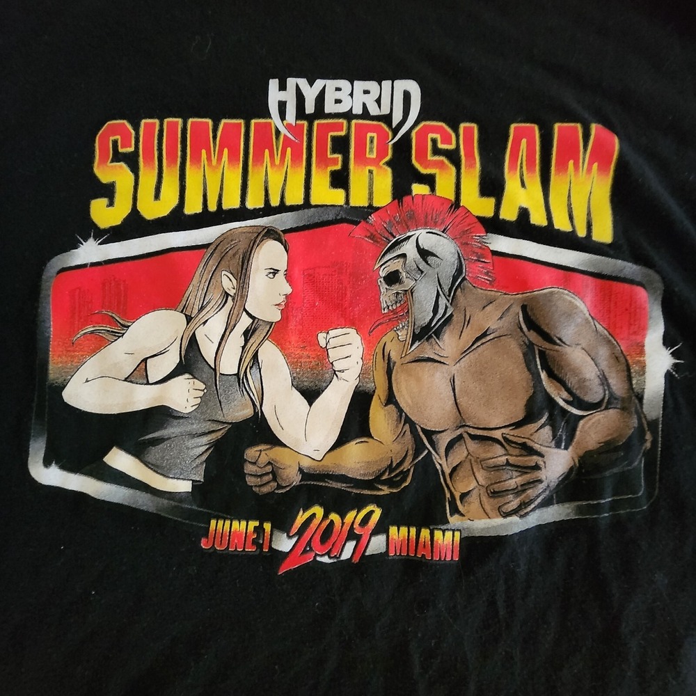 Hybrid Summer Slam 2019 Miami Black Cotton Blend T-Shirt Men's XL